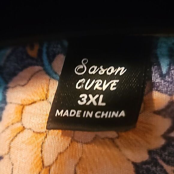 Sason Curve Floral Blouse Blue & Red Size 3XL - Picture 2 of 7